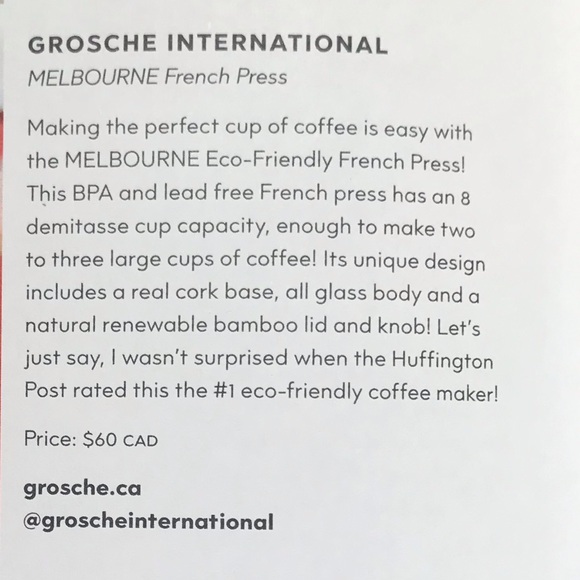 Jillian Harris/Grosche International MELBOURNE French Press - Picture 6 of 12